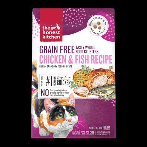 Honest Kitchen Grain Free Chicken Whitefish Clusters Dry Cat Food 4lb - Poudre Pet and Feed Supply